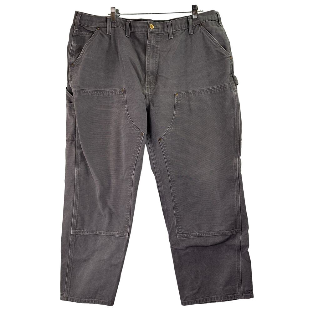 Carhartt Men's Grey Double Front Dungaree Loose Fit Pants Size 44